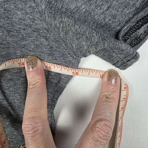 FLAX Gray Fitted Reversible Cropped Top Stretch Size Medium Neutral Casual Basic - Picture 5 of 6